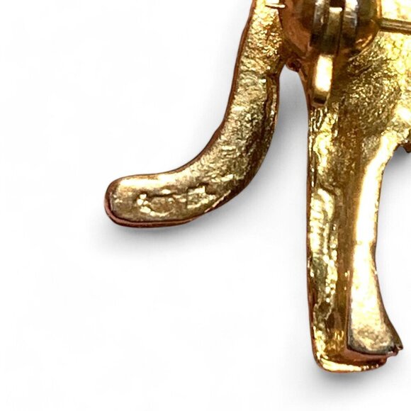 Vintage Cat & Mouse Gold Tone Brooch Untested 2" - Picture 3 of 4